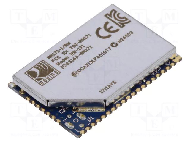 Module: WiFi; 12dBm; IEEE 802.11b/g; GPIO,SPI Slave,UART; SMD MICROCHIP TECHNOLOGY RN171-I/RM