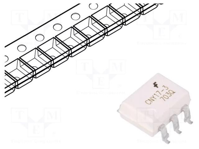 Optocoupler; SMD; Ch: 1; OUT: transistor; 4.17kV; Gull wing 6; CNY17 ONSEMI CNY173SR2M
