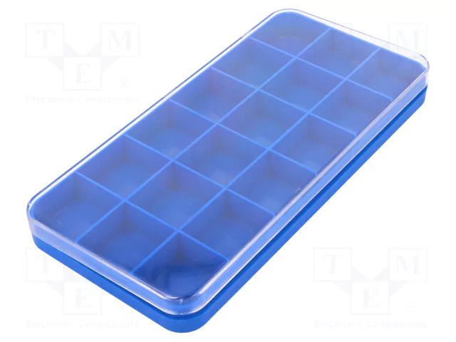 Container: collective; with partitions; blue,transparent LICEFA V9-14-2-1-8-1