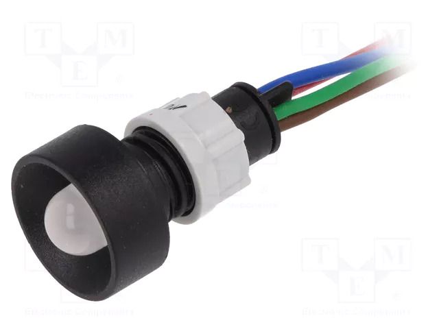 Indicator: LED; recessed; red/green/blue; 24VDC; 24VAC; Ø13mm; IP40 POLAM-ELTA LRGB-D10-24AC/DCWK