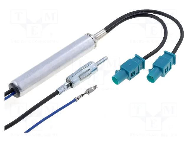 Cable; DIN plug,Fakra plug x2; straight 4CARMEDIA ZRS-SA2F-DIN