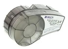 LABELING TAPE, 19.05MM W X 4.88M L, BLACK/WHITE, NYLON 110895.