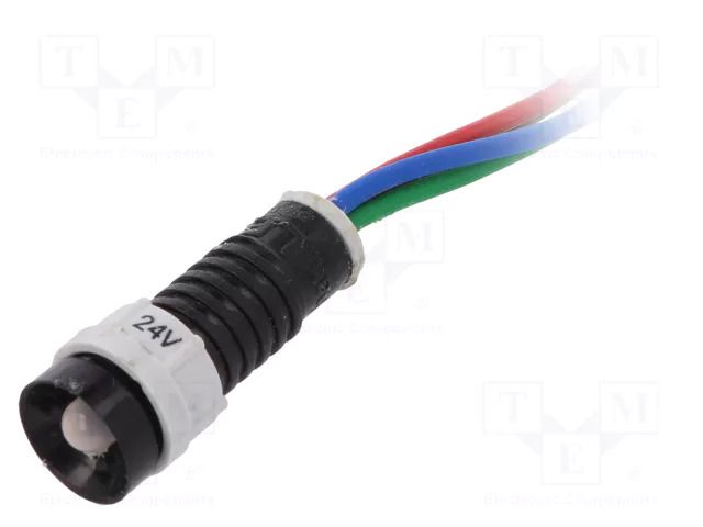 Indicator: LED; recessed; red/green/blue; 24VDC; 24VAC; Ø11mm; IP40 POLAM-ELTA LRGB-D5-24AC/DCWK