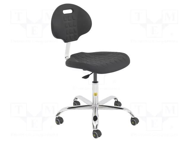 Chair; ESD; Seat dim: 470x440mm; Back dim: 420x320mm; 460÷590mm RT WORK ESD-CHAIR03