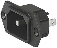 CONNECTOR, MAINS SOCKET, 15A, 250V, BLK 6100.3300.33