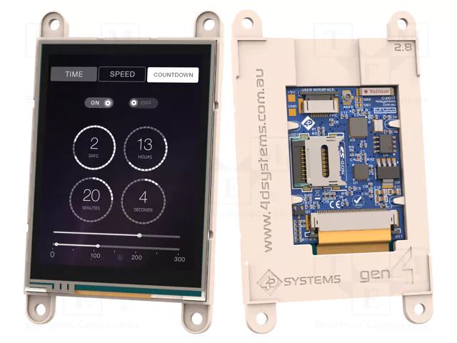 Display: TFT; 2.8"; 320x240; 80kBRAM,125kBSRAM,512kBFLASH; IoD 4D Systems GEN4-IOD-28T