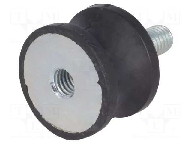 Vibration damper; M8; Ø: 30mm; rubber; L: 20mm; Thread len: 23mm ELESA+GANTER DVC2-434106