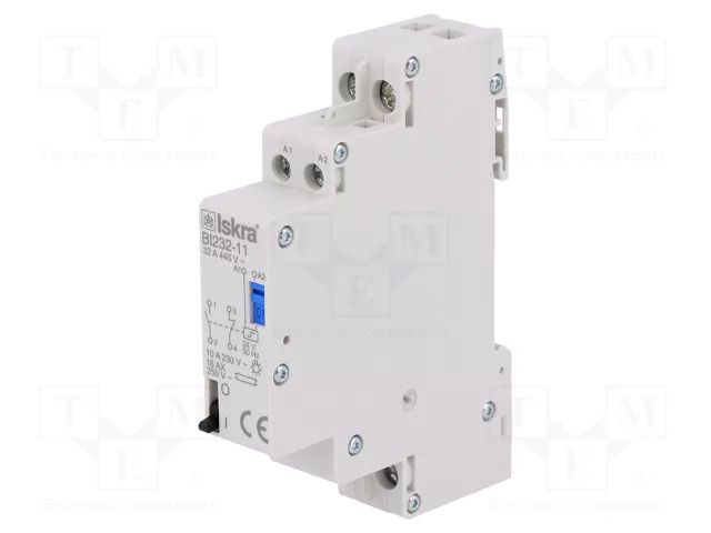 Relay: installation; bistable,impulse; NC + NO; Ucoil: 24VAC; BI ISKRA BI232-11/24VAC