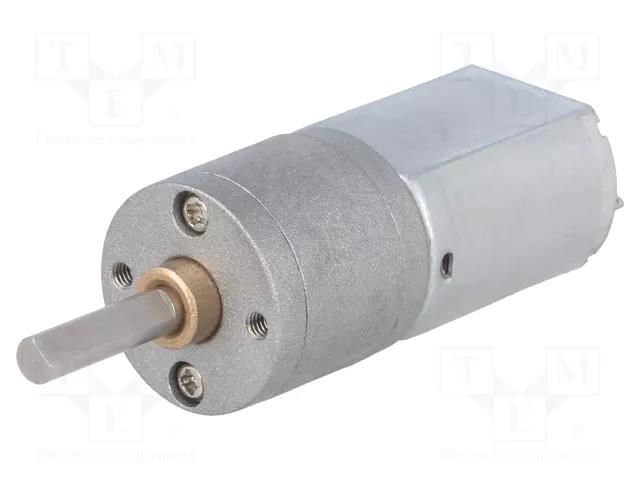 Motor: DC; with gearbox; POLOLU 20D; 6VDC; 3.2A; Shaft: D spring POLOLU POLOLU-3456