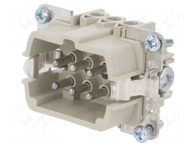 Connector: HDC; male; PIN: 6; size 6; for panel mounting; 500V; 16A WIELAND 70.310.0640.0