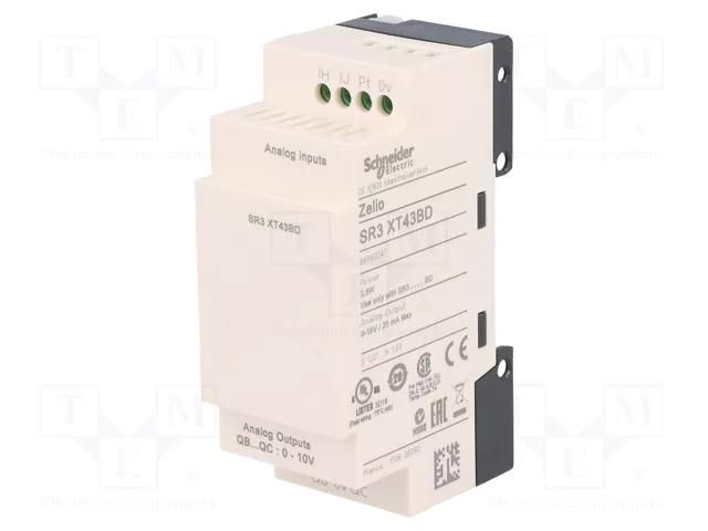 Module: extension; IN: 2; OUT: 2; OUT 1: 0÷10V; 24VDC; Zelio Logic SCHNEIDER ELECTRIC SR3XT43BD