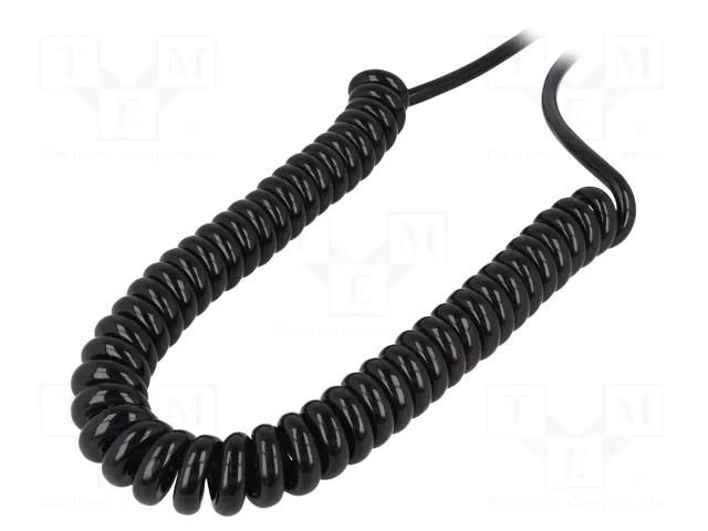 Wire: coiled; SPIRAL H07BQ-F; 3G1.5mm2; unshielded; PUR; black LAPP SP-BQF-3G1.5/1500