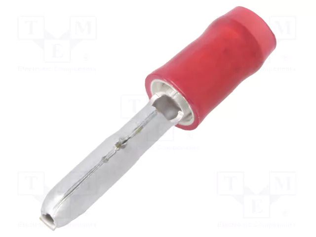 Terminal: round; male; Ø: 3mm; 0.5÷1.5mm2; crimped; for cable; red TE Connectivity 141462-1
