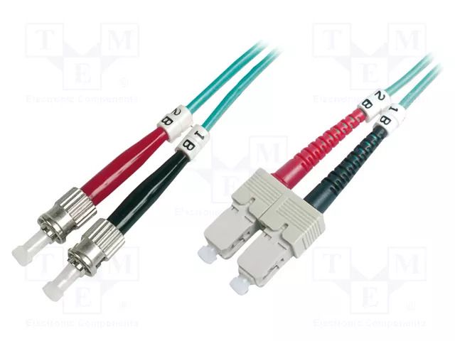 Fiber patch cord; OM3; SC/UPC,ST/UPC; 1m; 50/125um; LSZH; grey DIGITUS DK-2512-01/3