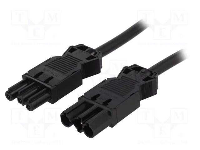 Cable; male,female; 250V; black; GESIS; 16A; 1x3; 4m; ways: 3 WIELAND 92.232.4000.1