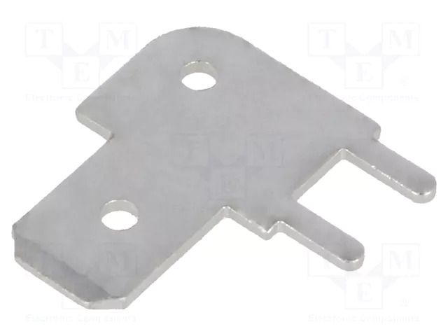 Terminal: flat; 6.3mm; 0.8mm; male; THT; brass; tinned; angled 90° TE Connectivity 726387-2