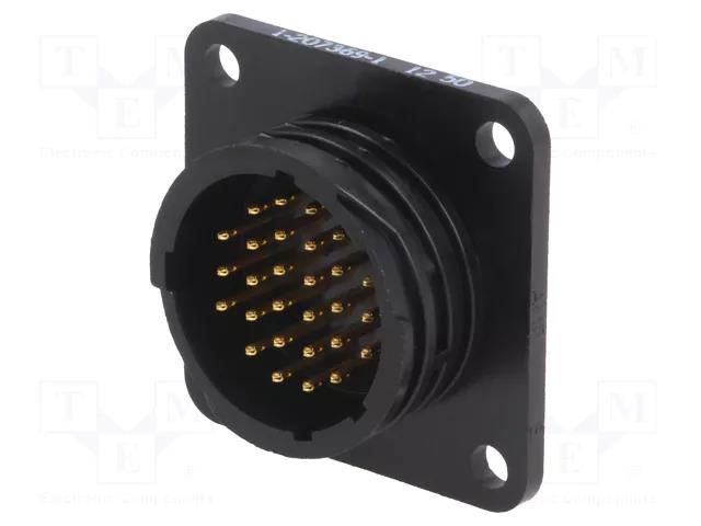 Connector: circular; socket; male; PIN: 28; CPC Series 2; THT TE Connectivity 1-207369-1