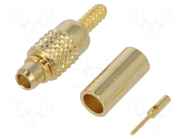 Connector: MMCX; plug; male; 50Ω; soldering,crimped; for cable ADAM TECH RF12-06-T-21-50-G