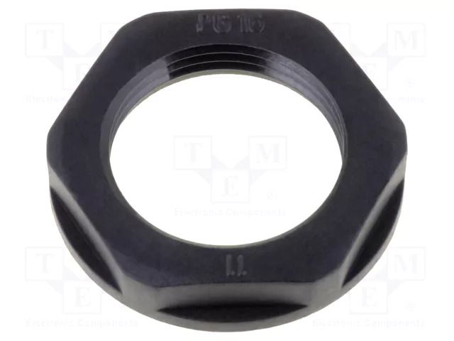Nut; PG11; polyamide; 24mm; black; Thread: PG; with flange HELUKABEL HELU-96459