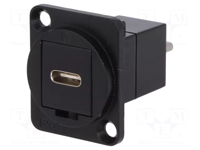 Adapter; USB C socket-front,USB C plug-back; FT; USB C; metal CLIFF CP30211MB