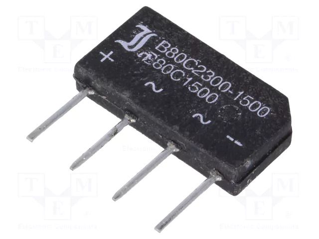 Bridge rectifier: single-phase; Urmax: 160V; If: 1.5A; Ifsm: 50A DIOTEC SEMICONDUCTOR B80C1500A-DIO