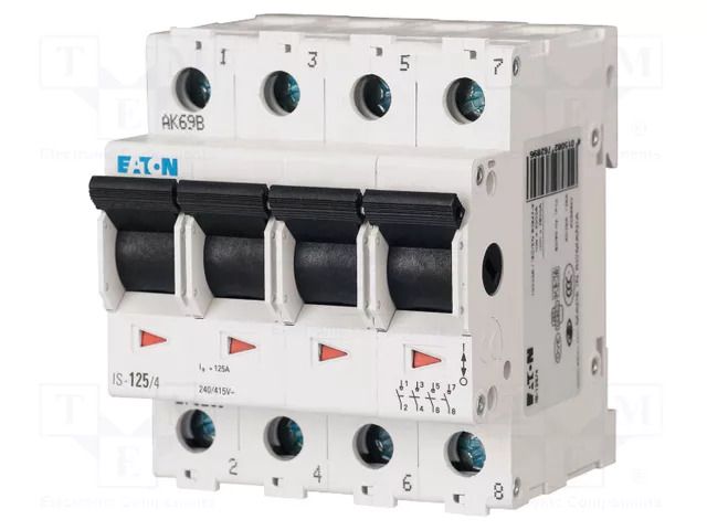 Switch-disconnector; Poles: 4; for DIN rail mounting; 125A; IP40 EATON ELECTRIC IS-125/4