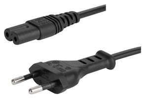 POWER CORD, EU, IEC C7, BLACK, 2M, 2.5A, 250V 6013.0474