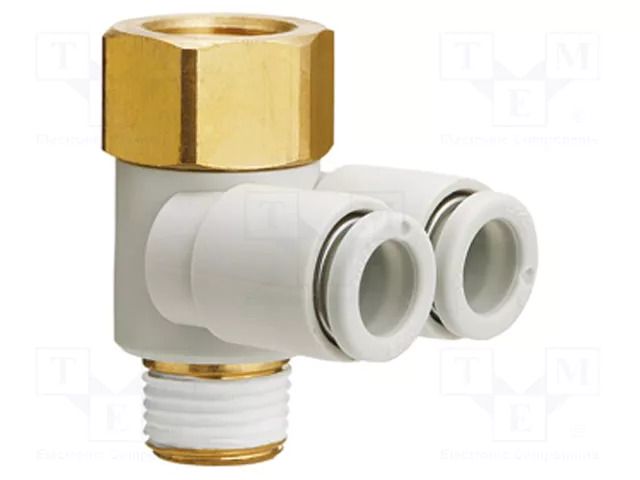 Push-in fitting; threaded,angled 90°; -1÷10bar; Thread: R 3/8" SMC KQ2ZF10-03AS