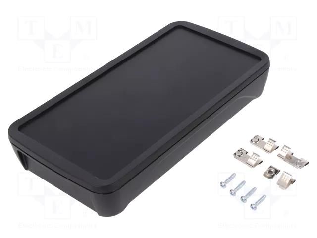 Enclosure: multipurpose; X: 90mm; Y: 200mm; Z: 34mm; BoPad; ABS; black BOPLA BOP-900-BE4MN-9005