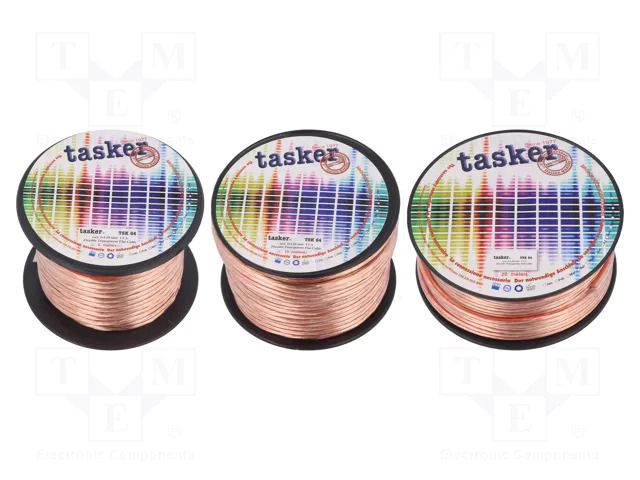 Wire: loudspeaker cable; 2x1.5mm2; stranded; CCA; transparent TASKER TSK-64-05