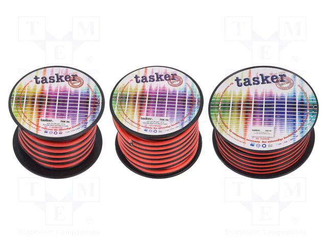 Wire: loudspeaker cable; 2x0.5mm2; stranded; CCA; black-red TASKER TSK-51-05