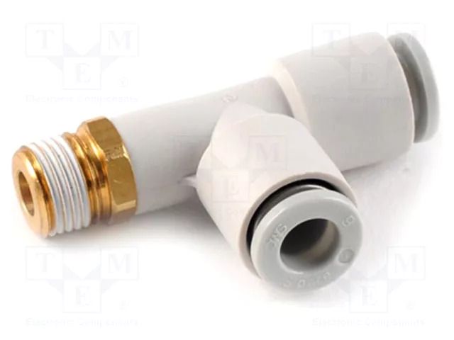 Tee fitting; threaded,plug-in; -1÷10bar; brass,polypropylene SMC KQ2Y06-M5A