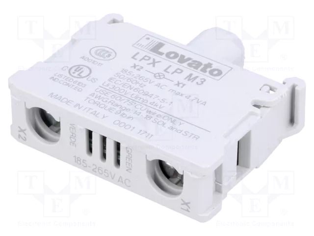 Illuminating unit; 22mm; Platinum; -25÷70°C; Illumin: LED; front LOVATO ELECTRIC LPXLPM3