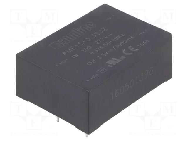 Converter: AC/DC; 15W; Uin: 85÷305VAC,100÷430VDC; Uout: 3.3VDC AIMTEC AME15-3.3SJZ