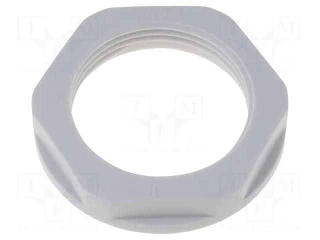 Nut; PG16; polyamide; 30mm; grey; Thread: PG; with flange; KMK-PA-MB HELUKABEL HELU-90714