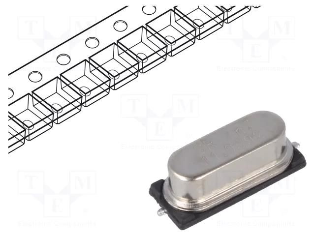Resonator: quartz; 11.0592MHz; ±30ppm; 20pF; SMD; HC49SMD SR PASSIVES 11.0592M-49SMD-SR