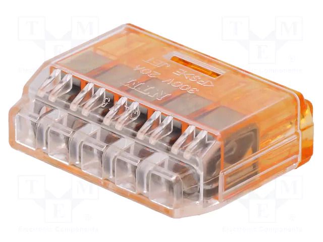 Quick splice; QLX; 20A; 300V; spring clamp; Contacts: copper; 12mm NICHIFU QLX5-OCL