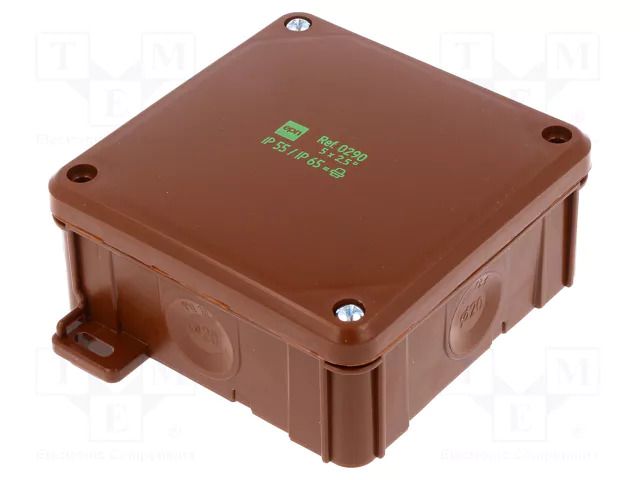 Enclosure: junction box; X: 98mm; Y: 98mm; Z: 46mm; wall mount; IP55 ELEKTRO-PLAST NASIELSK EPN-0290-06