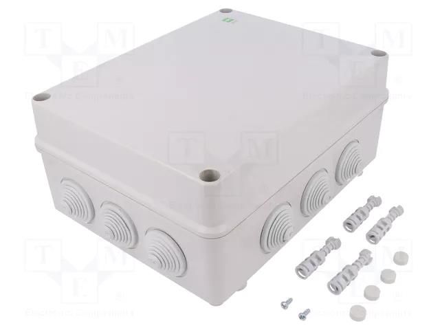 Enclosure: junction box; X: 244mm; Y: 305mm; Z: 126mm; IP55; grey ELEKTRO-PLAST NASIELSK EPN-2721-02
