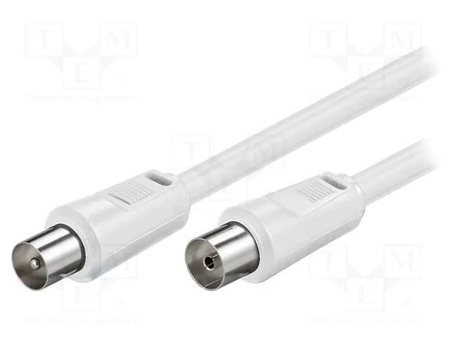 Cable; 2.5m; coaxial 9.5mm socket,coaxial 9.5mm plug; white; 75Ω Goobay AC-0250-WH