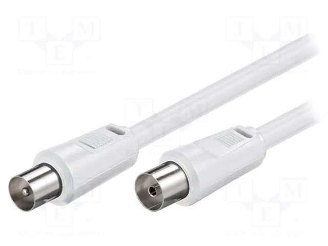 Cable; 3.5m; coaxial 9.5mm socket,coaxial 9.5mm plug; white; 75Ω Goobay AC-0350-WH