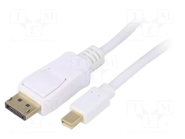 Cable; DisplayPort plug,mini DisplayPort plug; Len: 1m; white Goobay MC.2110.1112.010WH