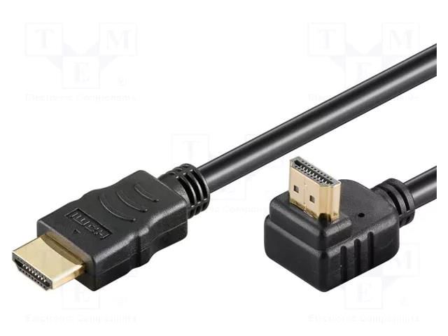 Cable; HDMI plug,HDMI plug 90°; 5m; black; HDMI 1.4 Goobay HDMI.HE060.050