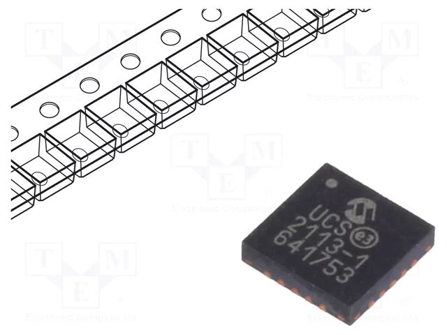 IC: USB controller; I2C,SMBus 2.0,USB; tube; QFN20; 2.9÷5.5V; 3A MICROCHIP TECHNOLOGY UCS2113-1-V/G4