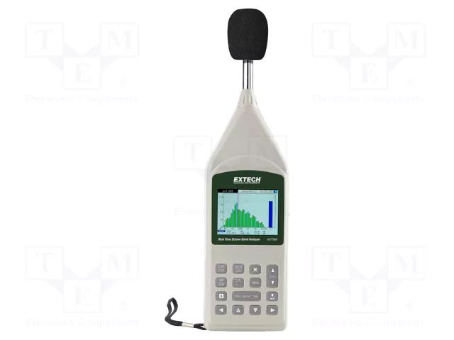 Meter: octave band analyzer; LCD TFT 3,5"; Sound level: 20÷130dB EXTECH EX407790A