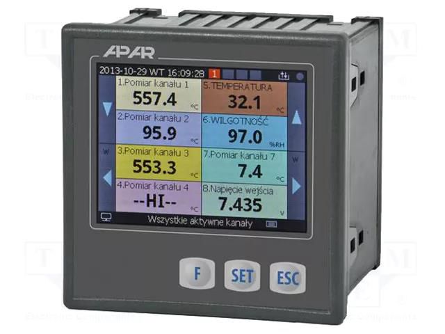 Logger; 85÷260VAC; IN: 16; on panel; IP65 (from the front); AR207 APAR AR207/16U/S1PPPP65