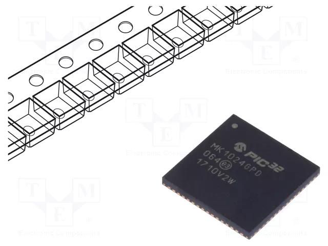 IC: PIC microcontroller; 1024kB; 2.2÷3.6VDC; SMD; QFN64; PIC32 MICROCHIP TECHNOLOGY 32MK1024GPD064-IMR
