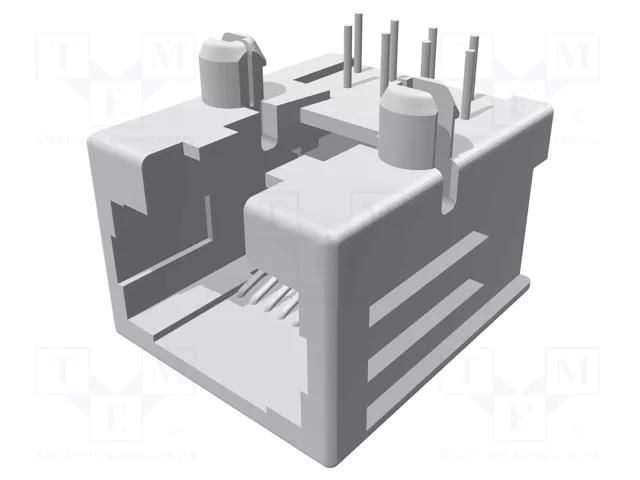Connector: RJ45; socket; PIN: 8; 8p8c; Locking: bottom latch; THT TE Connectivity 1-1705951-1