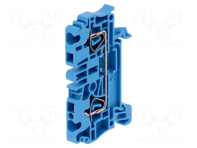 Splice terminal: rail; 2.5mm2; ways: 1; terminals: 2; blue; wemid WEIDMÜLLER ZDU2.5/BL