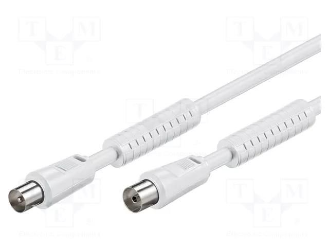 Cable; 3.5m; coaxial 9.5mm socket,coaxial 9.5mm plug; white; 75Ω Goobay ACF-0350-WH
